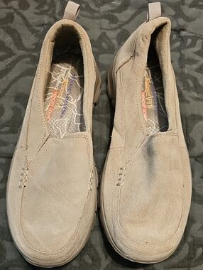 Skechers Taupe Slip-On Flats